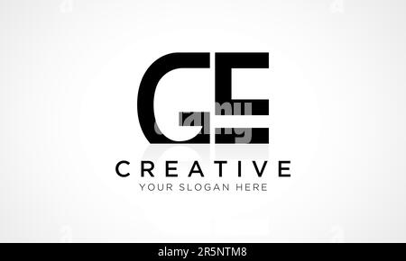 GE Letter Logo Design Vector Template. Alphabet Initial Letter GE Logo Design With Glossy Reflection Business Illustration. Stock Vector