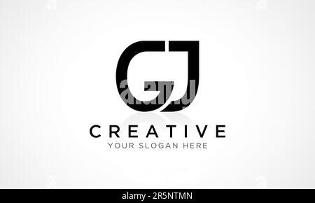 GJ Letter Logo Design Vector Template. Alphabet Initial Letter GJ Logo Design With Glossy Reflection Business Illustration. Stock Vector