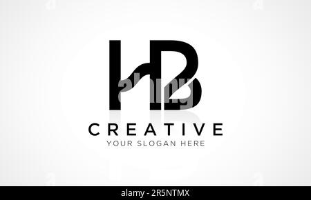 HB Letter Logo Design Vector Template. Alphabet Initial Letter HB Logo Design With Glossy Reflection Business Illustration. Stock Vector