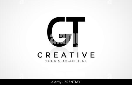 GT Letter Logo Design Vector Template. Alphabet Initial Letter GT Logo Design With Glossy Reflection Business Illustration. Stock Vector