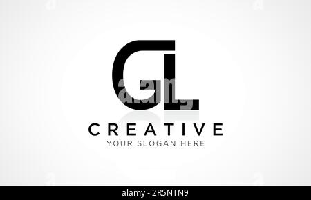 GL Letter Logo Design Vector Template. Alphabet Initial Letter GL Logo Design With Glossy Reflection Business Illustration. Stock Vector