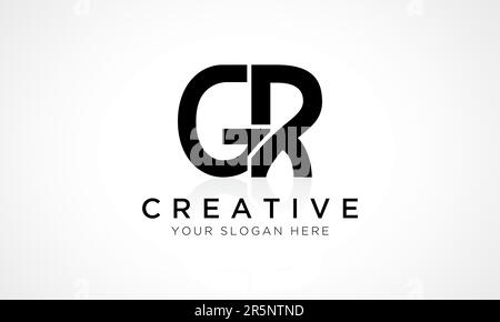 GR Letter Logo Design Vector Template. Alphabet Initial Letter GR Logo Design With Glossy Reflection Business Illustration. Stock Vector