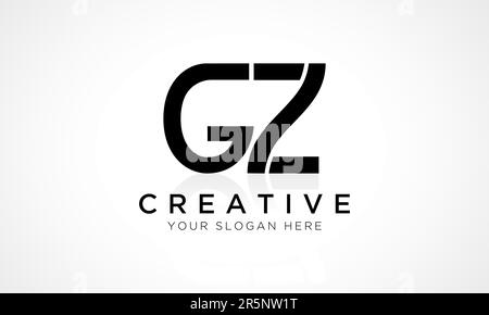 GZ Letter Logo Design Vector Template. Alphabet Initial Letter GZ Logo Design With Glossy Reflection Business Illustration. Stock Vector