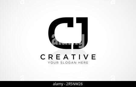 Alphabet Letter Cj Logo Design With Glossy Reflection Vector Icon Illustration. Initial Letter Cj Logo Design Vector For Business Company. Elegant Min Stock Vector