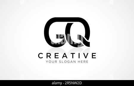 GQ Letter Logo Design Vector Template. Alphabet Initial Letter GQ Logo Design With Glossy Reflection Business Illustration. Stock Vector
