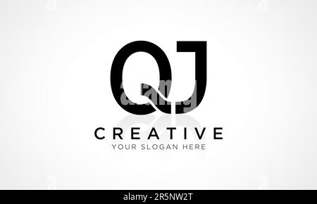 Alphabet Letter Qj Logo Design With Glossy Reflection Vector Icon Illustration. Initial Letter Qj Logo Design Vector For Business Company. Elegant Min Stock Vector