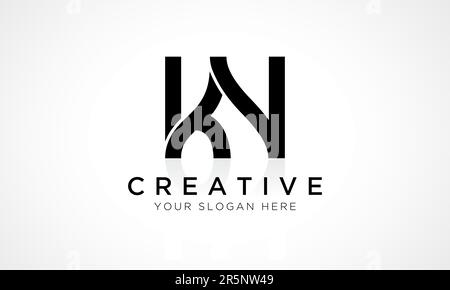 KN Letter Logo Design Vector Template. Alphabet Initial Letter KN Logo Design With Glossy Reflection Business Illustration. Stock Vector