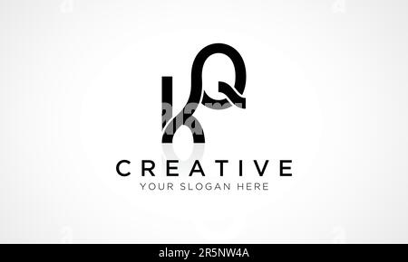 KQ Letter Logo Design Vector Template. Alphabet Initial Letter KQ Logo Design With Glossy Reflection Business Illustration. Stock Vector