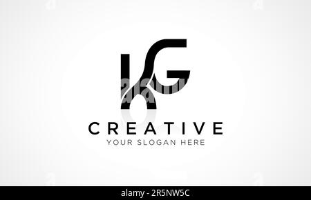 KG Letter Logo Design Vector Template. Alphabet Initial Letter KG Logo Design With Glossy Reflection Business Illustration. Stock Vector
