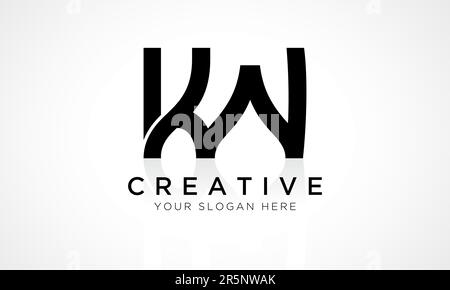 KW Letter Logo Design Vector Template. Alphabet Initial Letter KW Logo Design With Glossy Reflection Business Illustration. Stock Vector