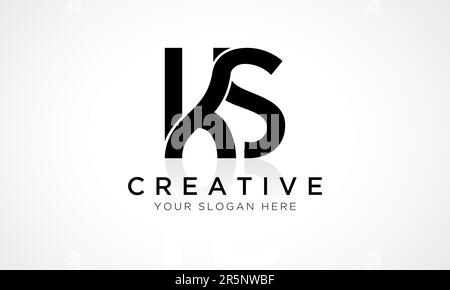 KS Letter Logo Design Vector Template. Alphabet Initial Letter KS Logo Design With Glossy Reflection Business Illustration. Stock Vector