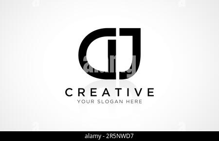 Alphabet Letter Dj Logo Design With Glossy Reflection Vector Icon Illustration. Initial Letter Dj Logo Design Vector For Business Company. Elegant Min Stock Vector