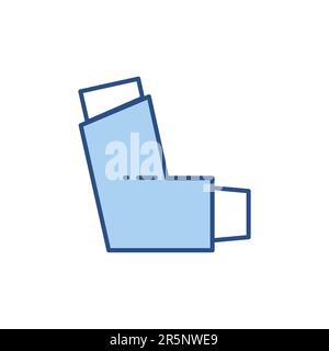Inhaler related vector line icon. Isolated on white background. Vector illustration. Editable stroke Stock Vector
