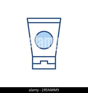 Sunscreen related vector line icon. Isolated on white background. Vector illustration. Editable stroke Stock Vector