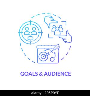 Goals and audience blue gradient concept icon Stock Vector