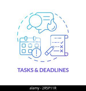Tasks and deadlines blue gradient concept icon Stock Vector