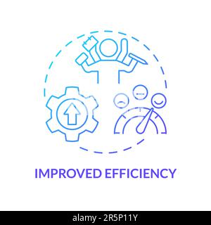 Improved efficiency blue gradient concept icon Stock Vector