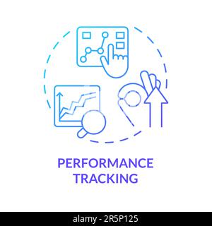 Performance tracking blue gradient concept icon Stock Vector