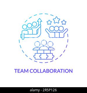 Team collaboration blue gradient concept icon Stock Vector