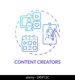 Content creators blue gradient concept icon Stock Vector