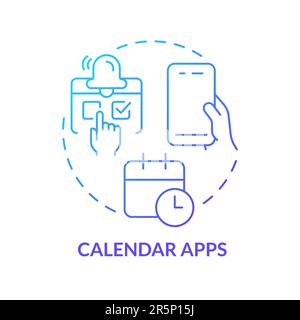 Calendar apps blue gradient concept icon Stock Vector
