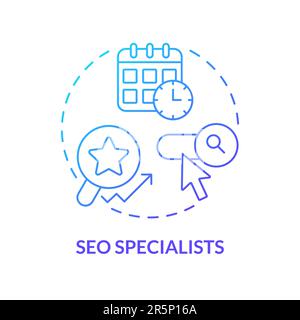 Seo specialists blue gradient concept icon Stock Vector