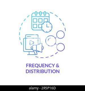 Frequency and distribution blue gradient concept icon Stock Vector
