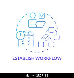 Establish workflow blue gradient concept icon Stock Vector