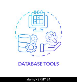 Database tools blue gradient concept icon Stock Vector