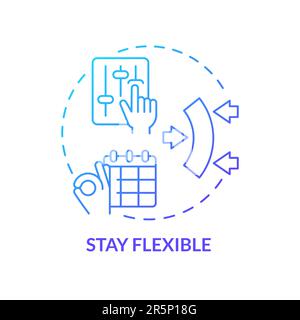 Stay flexible blue gradient concept icon Stock Vector