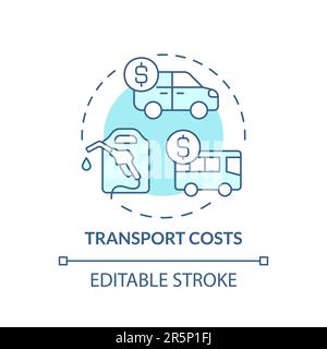 Transport costs turquoise concept icon Stock Vector