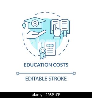 Education costs turquoise concept icon Stock Vector
