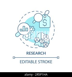 Research turquoise concept icon Stock Vector