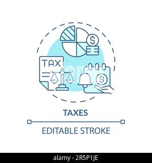Taxes turquoise concept icon Stock Vector