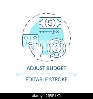 Adjust budget turquoise concept icon Stock Vector