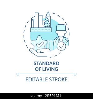 Standard of living turquoise concept icon Stock Vector