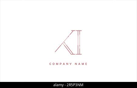 KI, IK Abstract Letters Logo Monogram Stock Vector