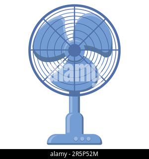 Portable modern electric fan isolated on white background. Vector illustration. Eps 10. Stock Vector