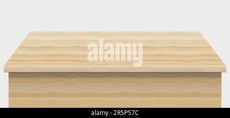 Realistic wooden table isolated on white background. Vector illustration. Eps 10. Stock Vector