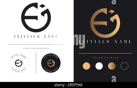 Luxury EI or IE Initial Monogram Text Letter Logo Design Stock Vector