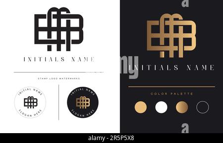 Luxury BM or MB Initial Monogram Text Letter Logo Design Stock Vector