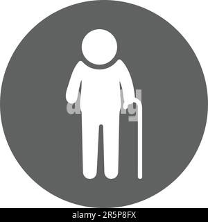 Aged, ageism, old icon. Simple vector illustration for web, print files, graphic or commercial purposes. Stock Vector