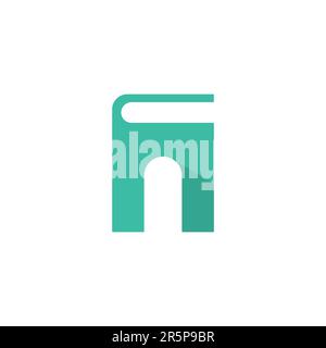 N Book Logo Design. Book Icon Letter N Stock Vector