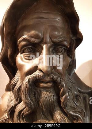 Bust of an old man's head with a long beard. Stock Photo