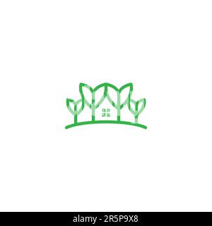 Green Home logo vector. Leaf Home Logo. Organic Home Logo vector Stock Vector