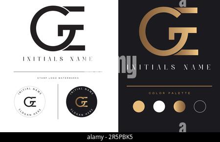 Luxury GE or EG Initial Monogram Text Letter Logo Design Stock Vector