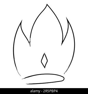 Royal crown, queen or princess diaden, tiara head, King in doodle style ...