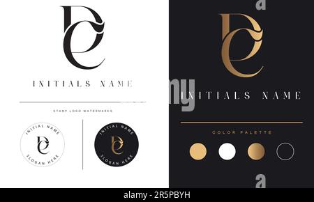 Luxury DC or CD Initial Monogram Text Letter Logo Design Stock Vector