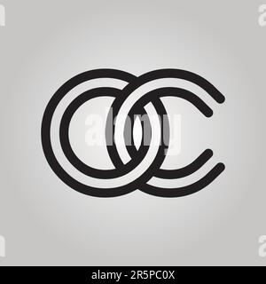 Luxury CO or OC Initial Monogram Text Letter Logo Design Stock Vector
