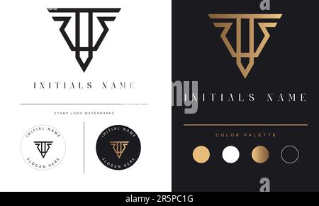 Luxury STS Initial Monogram Text Letter Logo Design Stock Vector